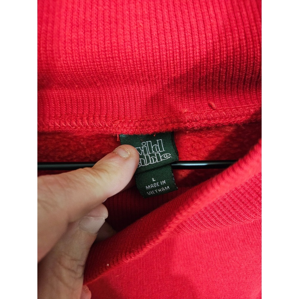 Wild Fable Red Apres Ski Club Mock Neck Cropped Sweatshirt Pullover‎ Large - Picture 2 of 7